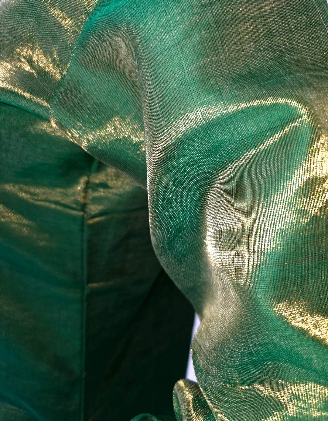 EcoChic: Green Gold Tissue Ready-to-Wear Kurta