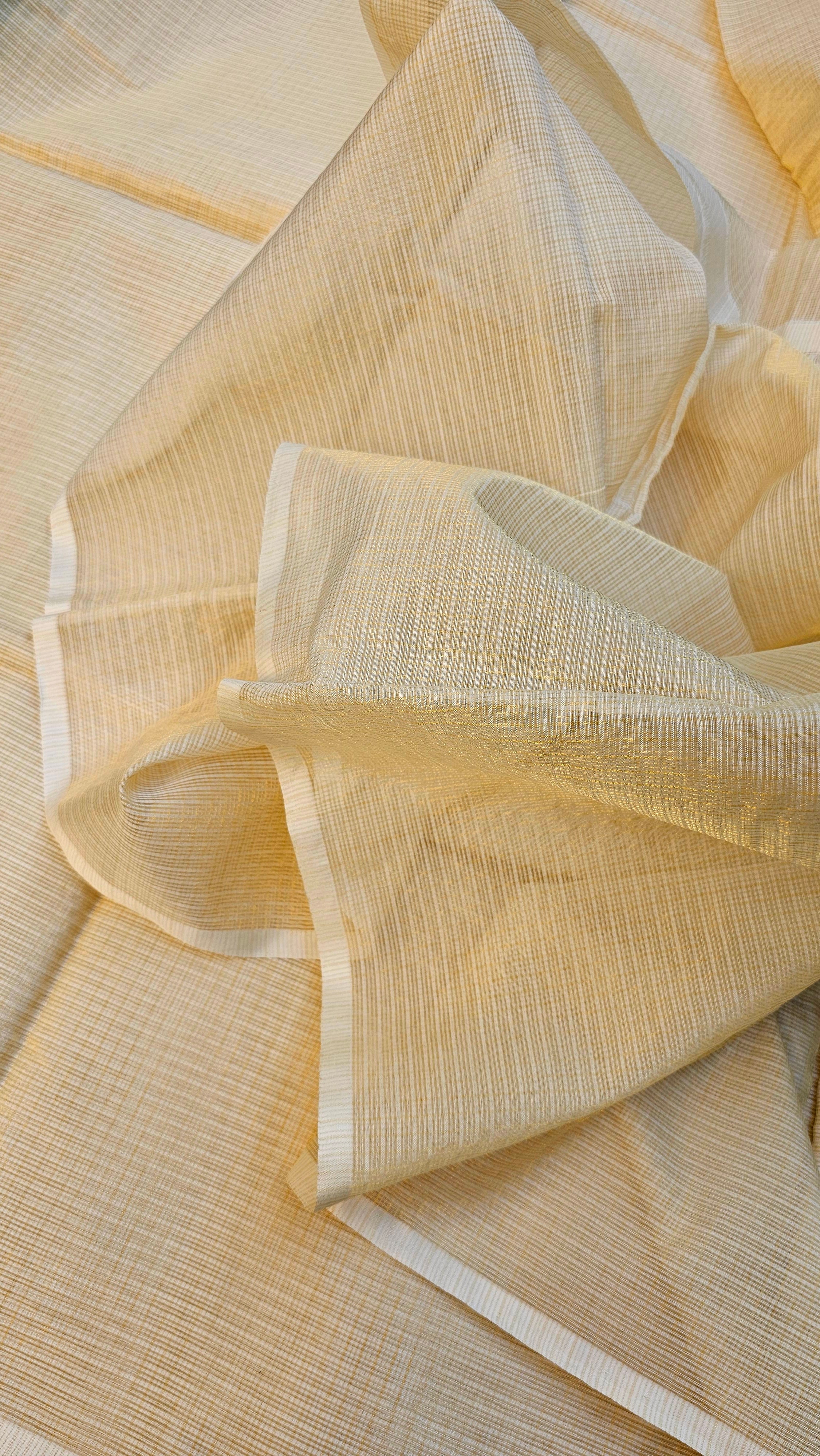 Fabric with Gold Tissue Checks