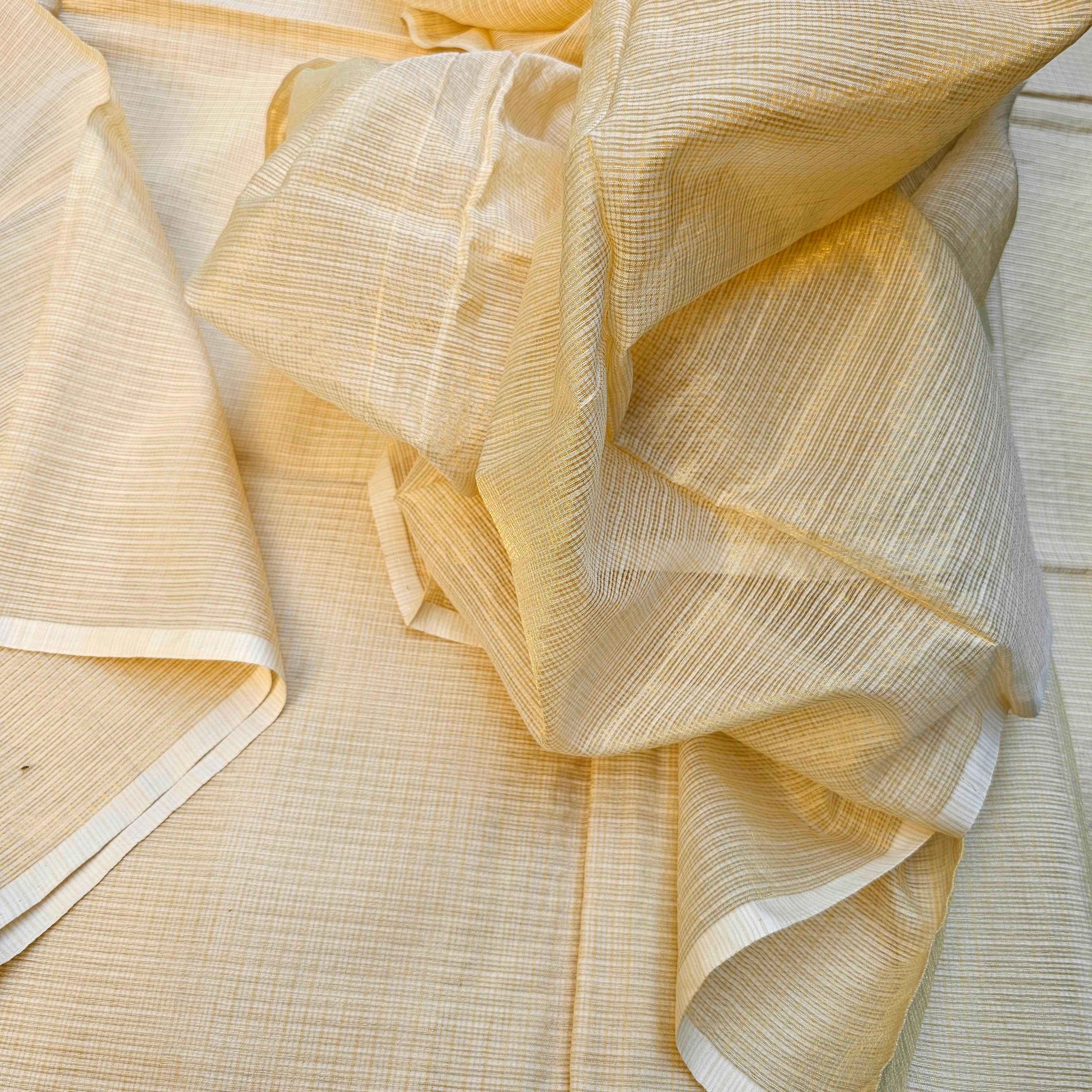 Fabric with Gold Tissue Checks