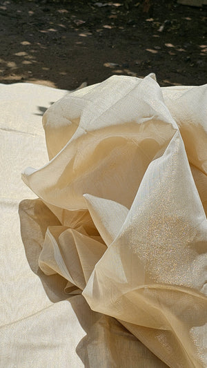 Gold Tissue running Fabric.