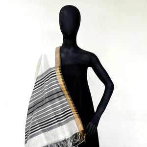 Top and Dupatta set in Black and White combination.