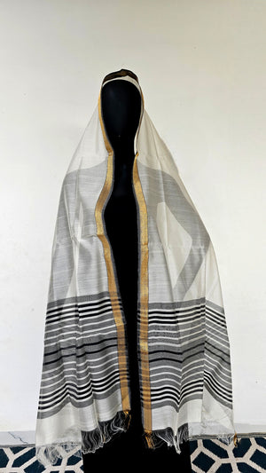 Top and Dupatta set in Black and White combination.