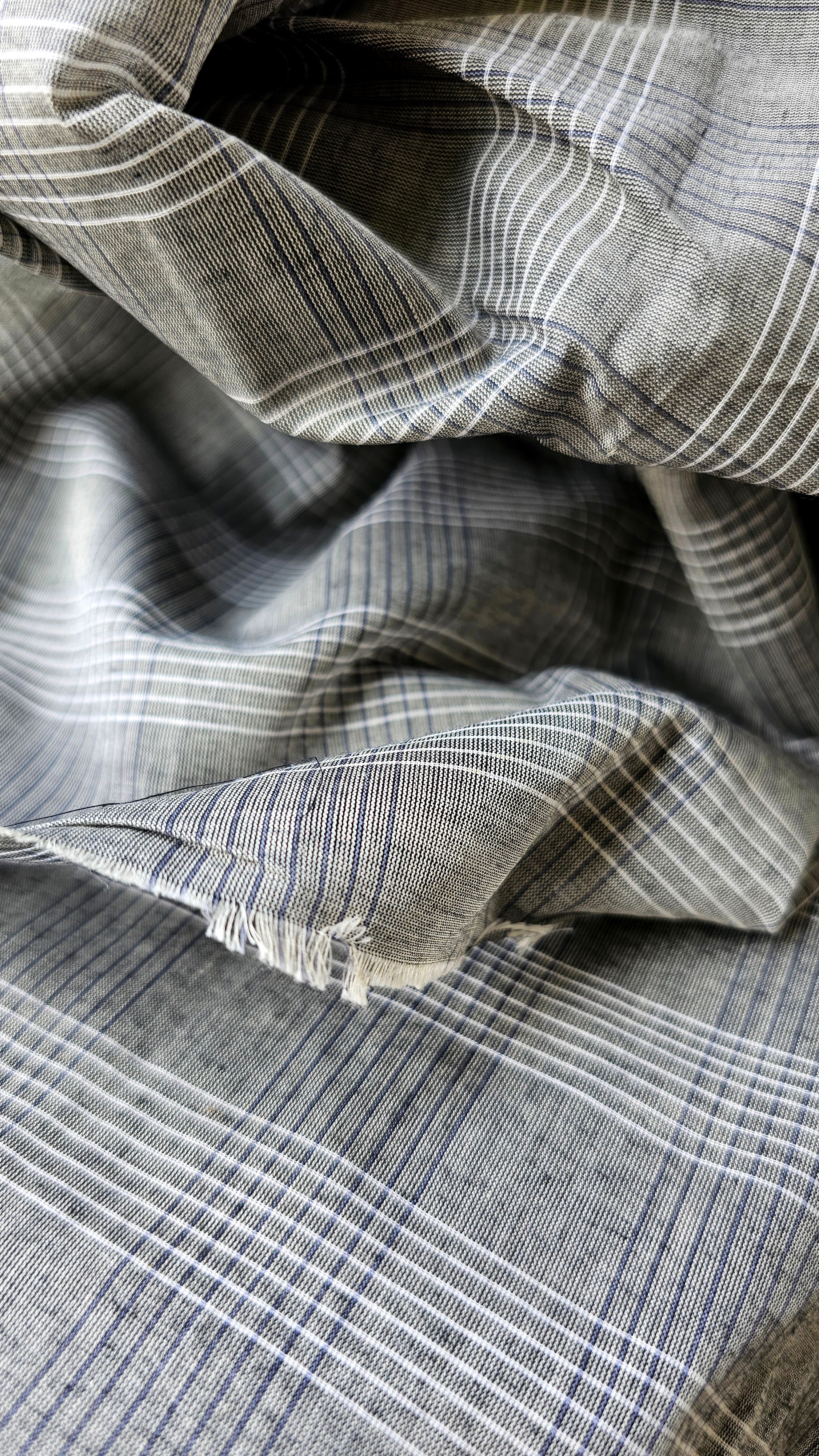 Monochrome fine count Cotton Checks Fabric