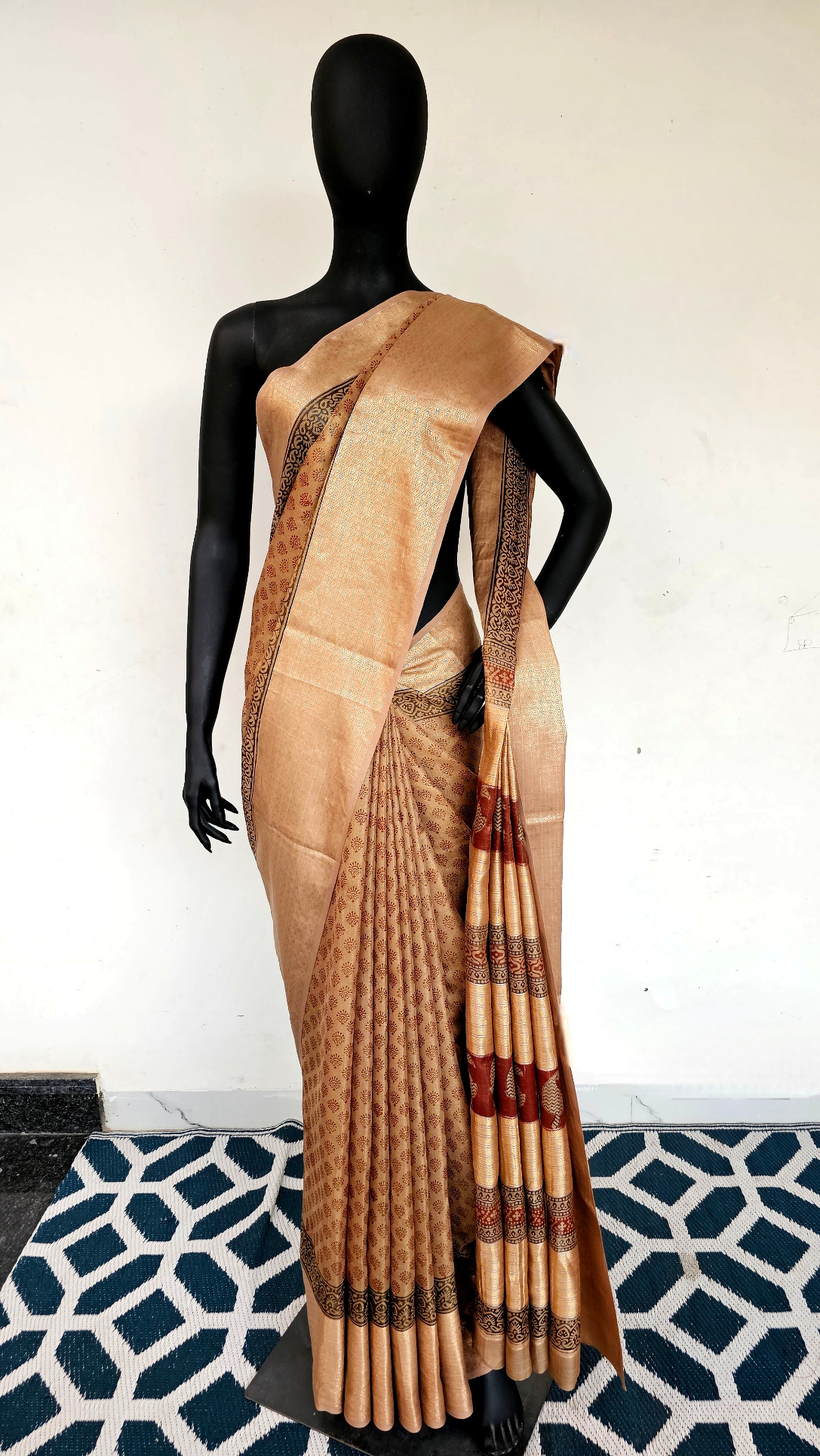 Gold Tissue Splendor with Bagh Prints Excellence