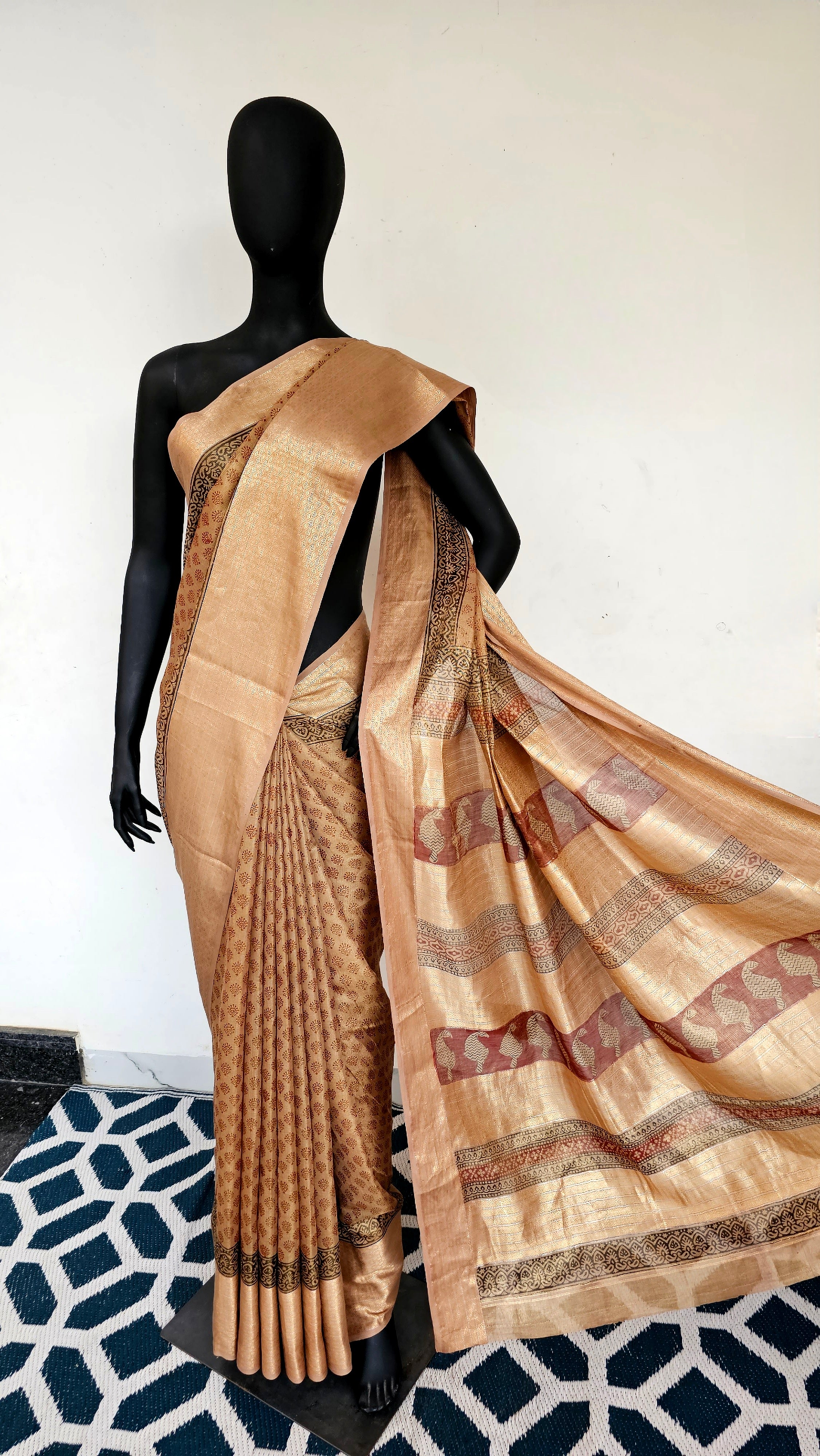 Gold Tissue Splendor with Bagh Prints Excellence