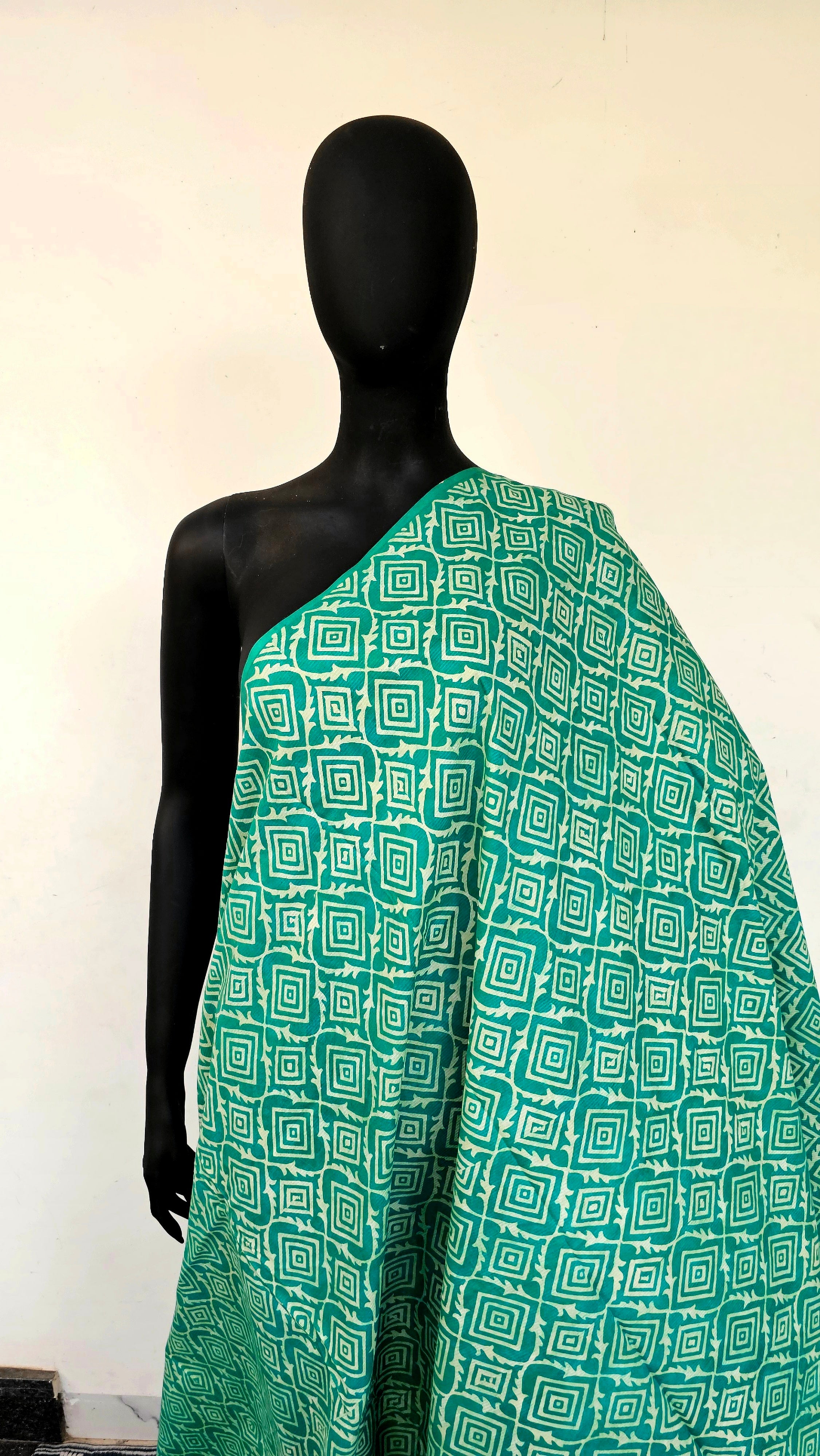 Green Fabric Delight: Hand Block Prints Galore