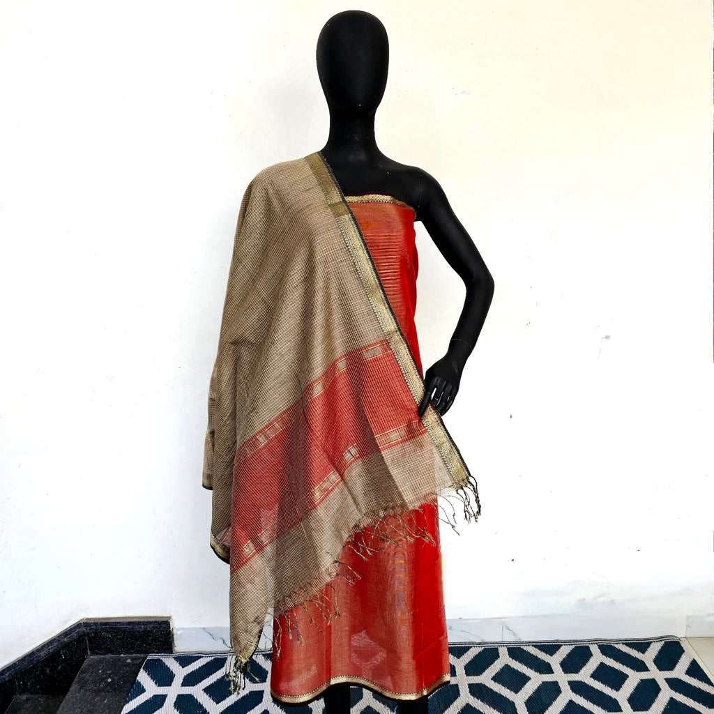 Gold Tissue Top and Dupatta set.