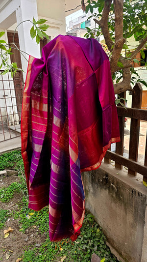 Tie and Dye Saree with Gold Zari Borders
