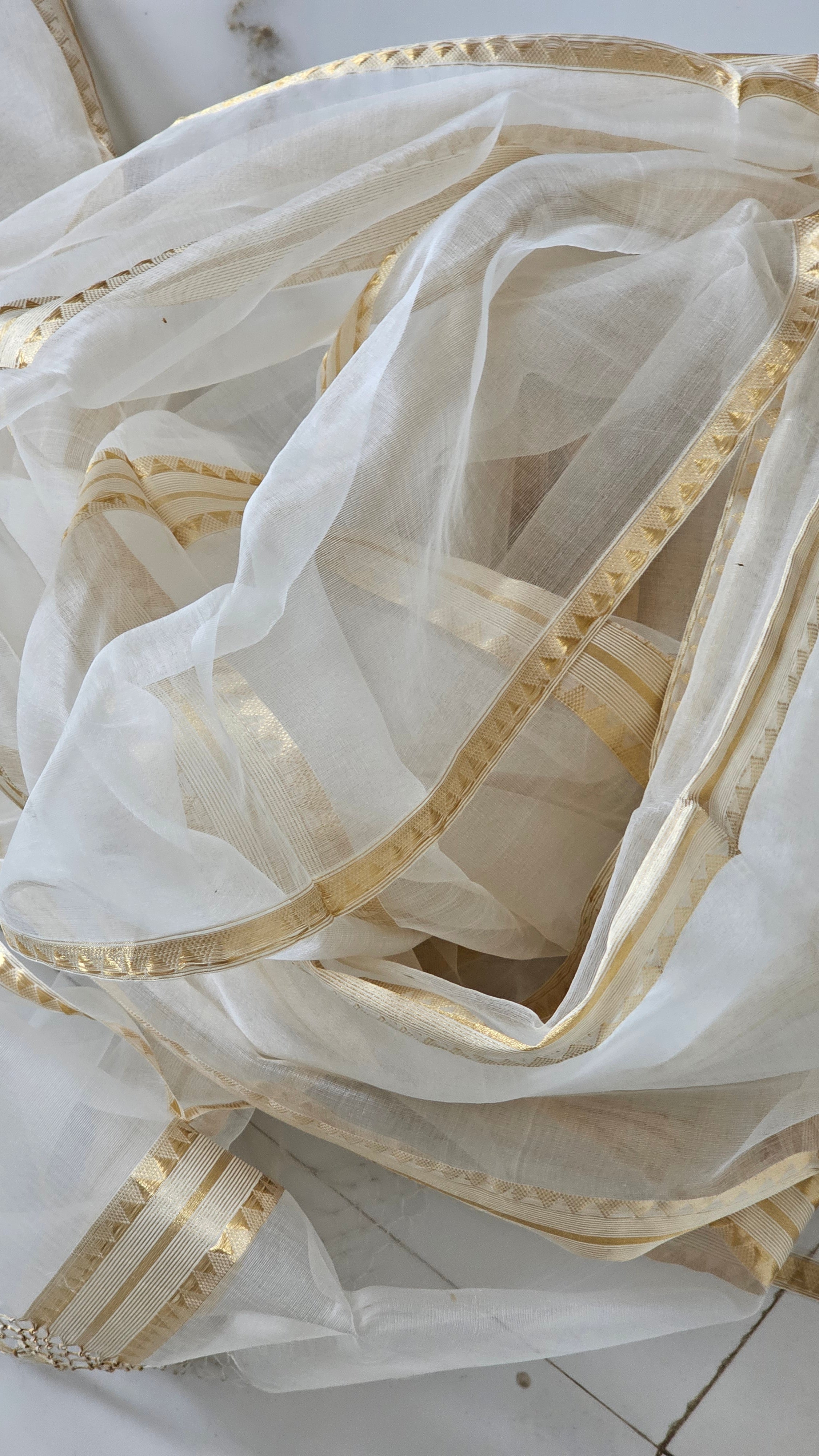 Graceful Drapes: Tissue Organza Silk Dupatta