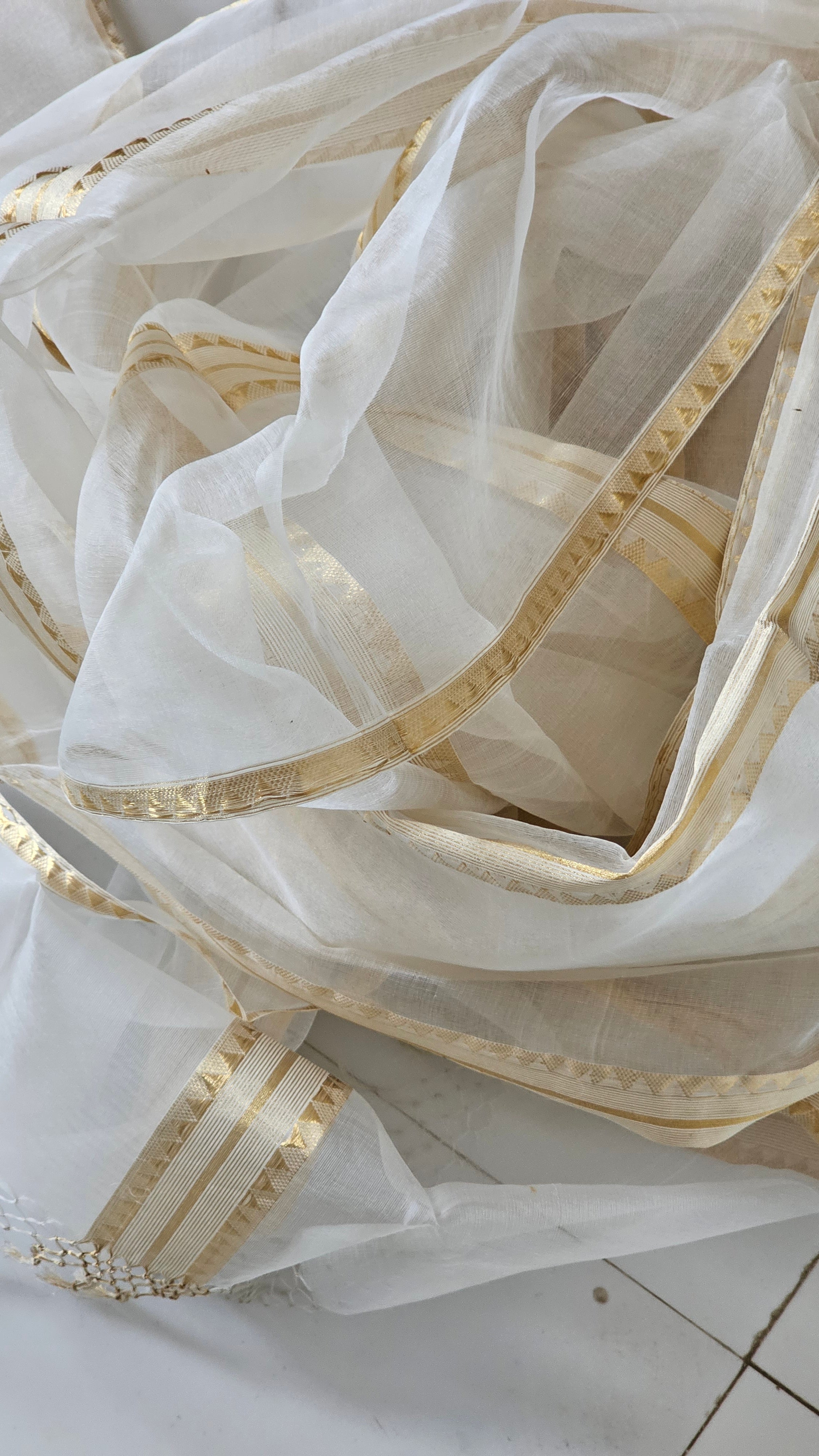 Graceful Drapes: Tissue Organza Silk Dupatta