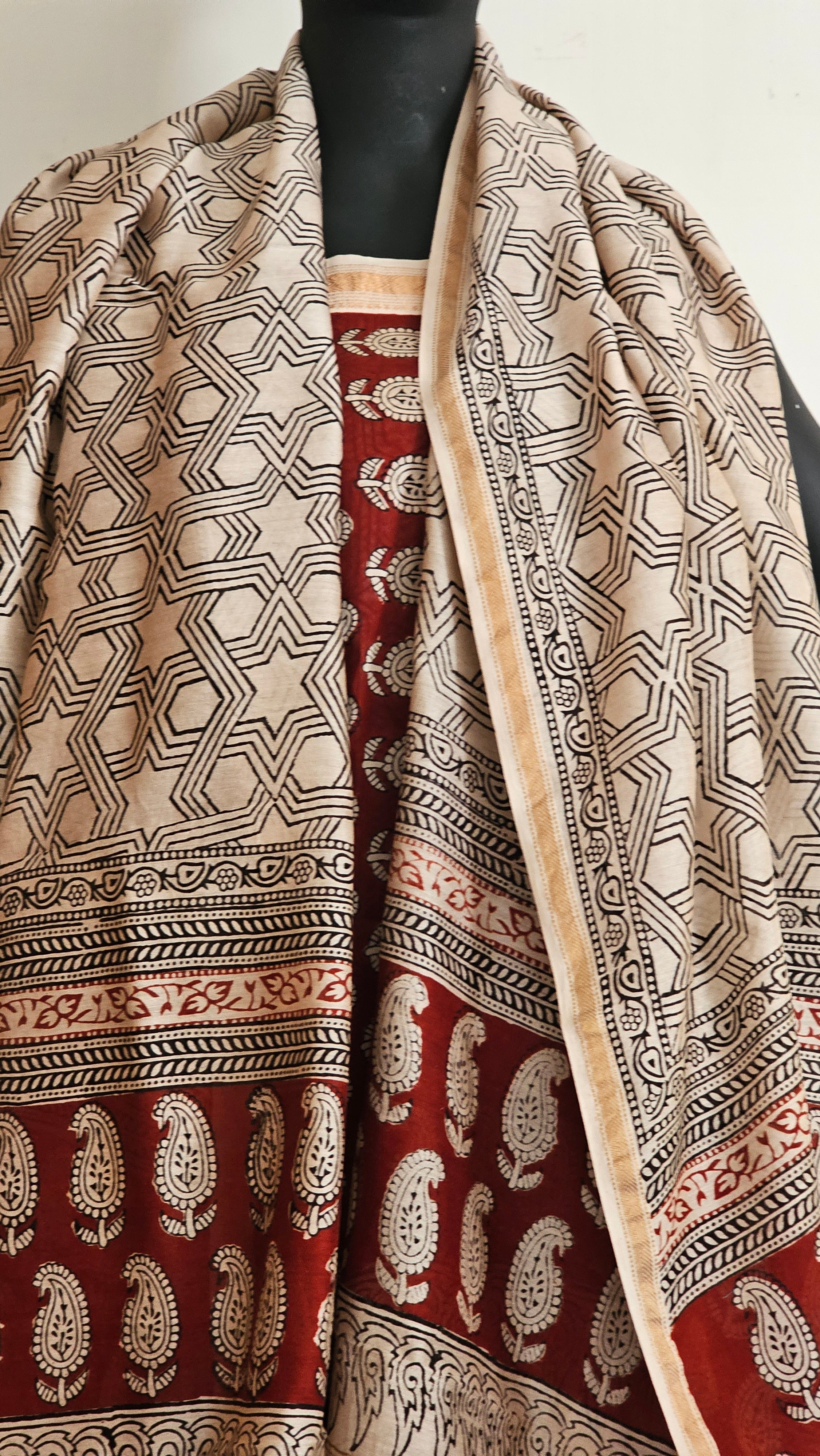 Maheshwari Silk / Cotton Bagh Print Suit