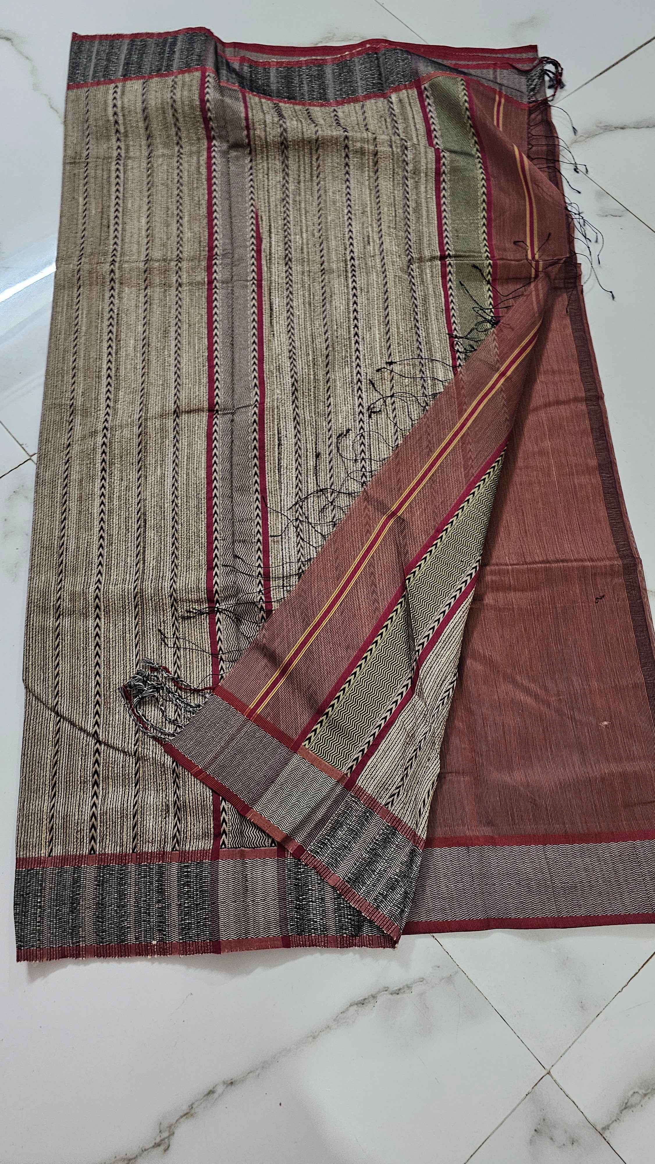 Maheshwari Handwoven Ghichcha kosa pallu saree