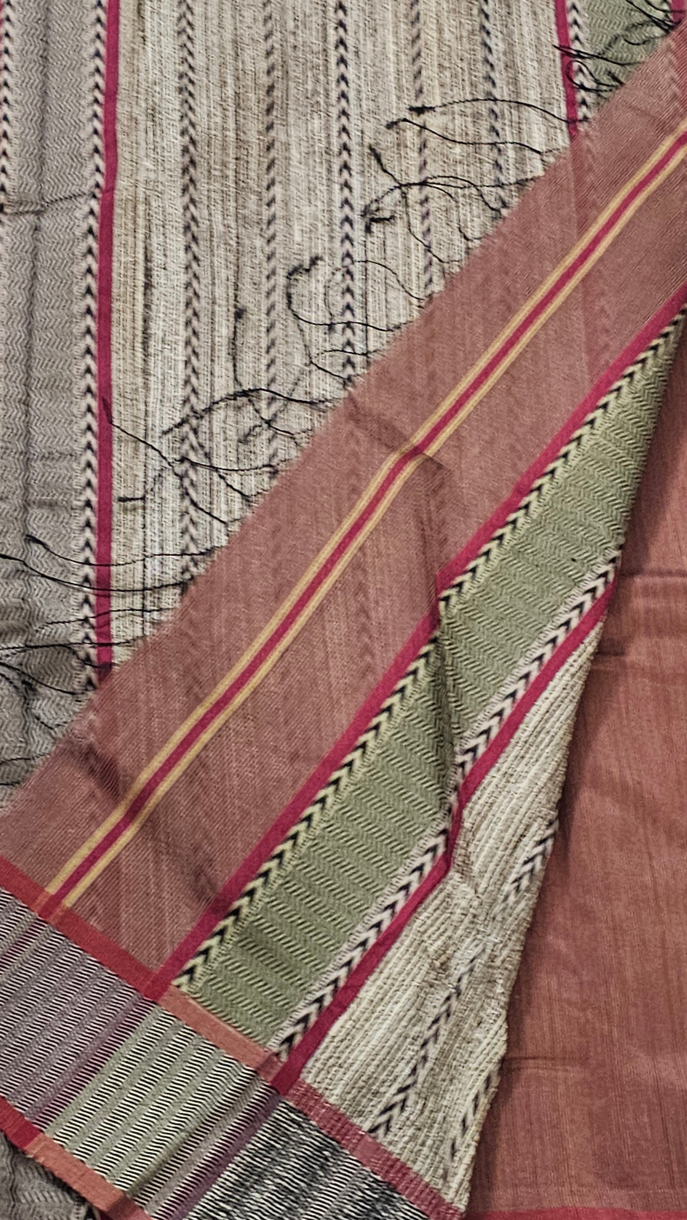 Maheshwari Handwoven Ghichcha kosa pallu saree