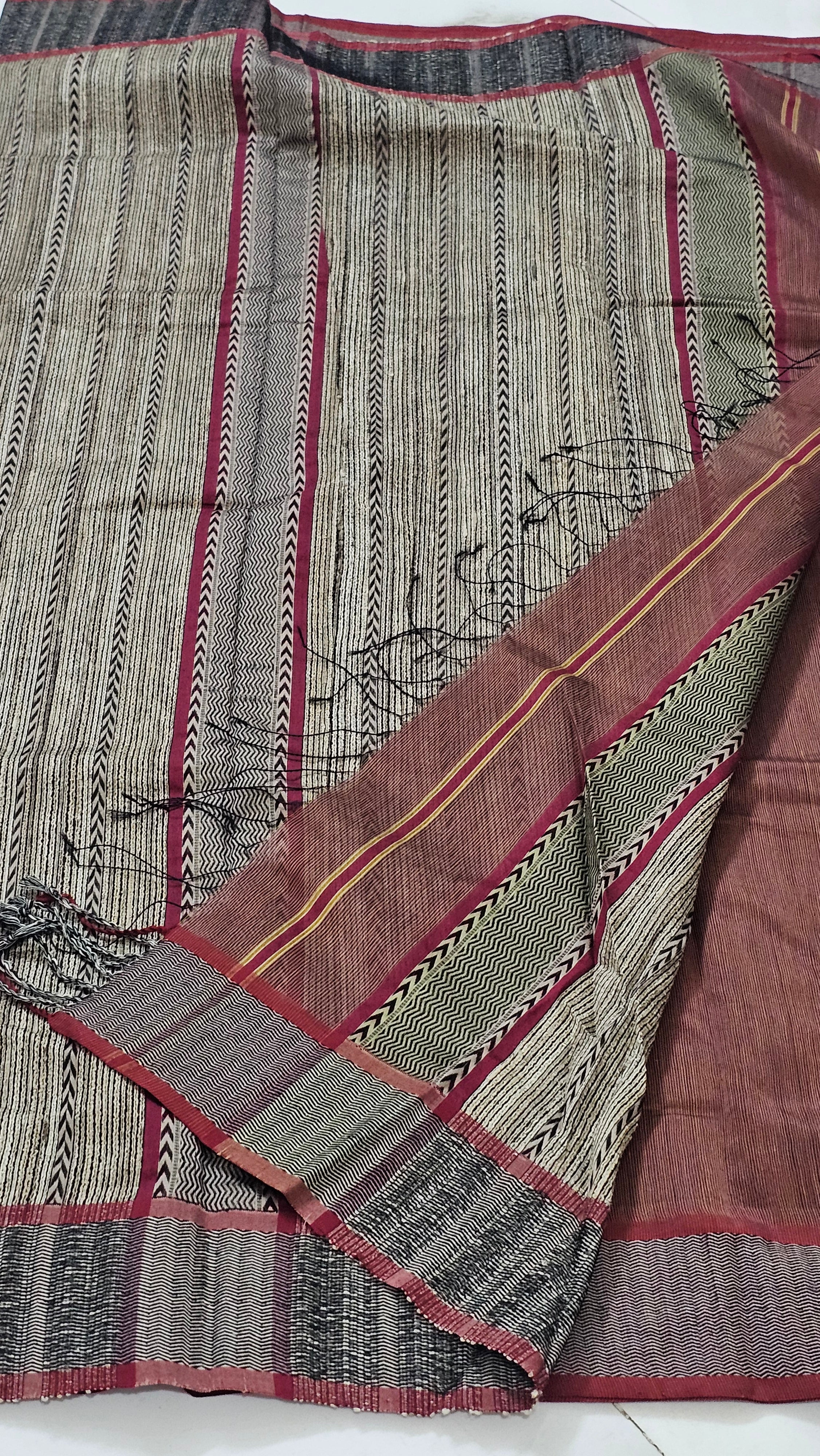 Maheshwari Handwoven Ghichcha kosa pallu saree