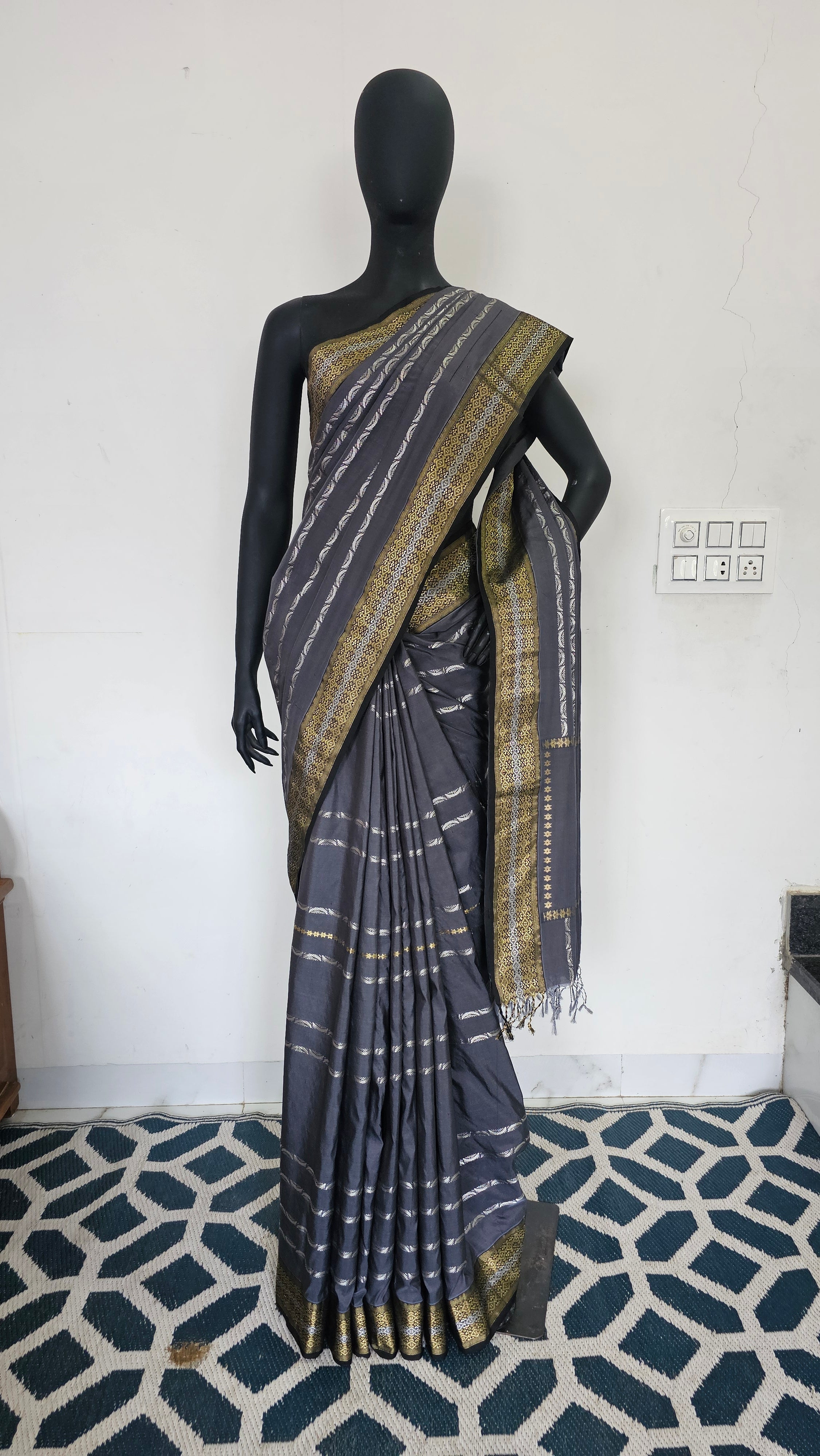 Star and chand stripes  silkxsilk saree