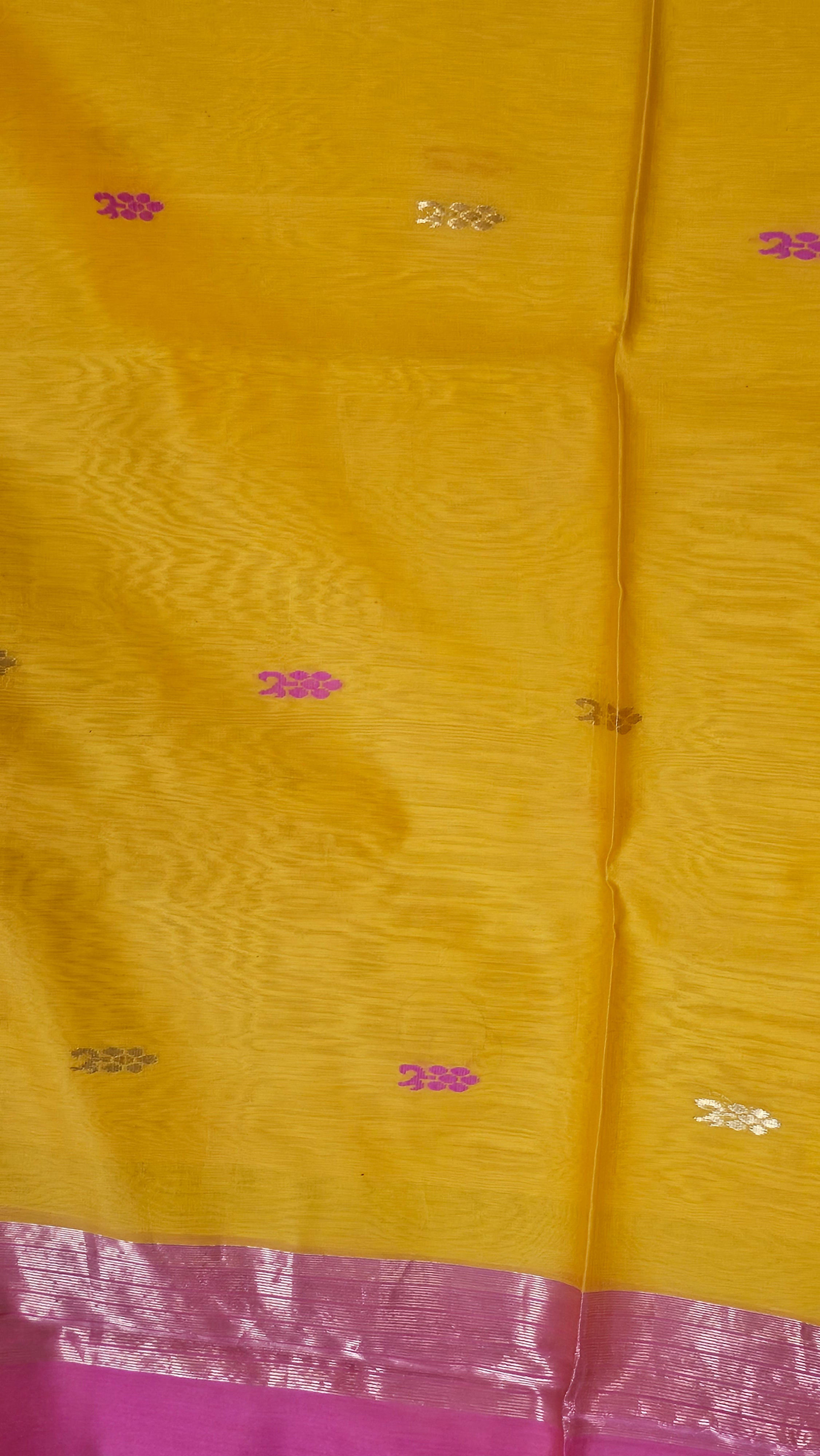 Maheshwari  Handwoven silkxcotton beautiful color combination butidar  6.2 mtrs with 1 mtrs blouse  saree