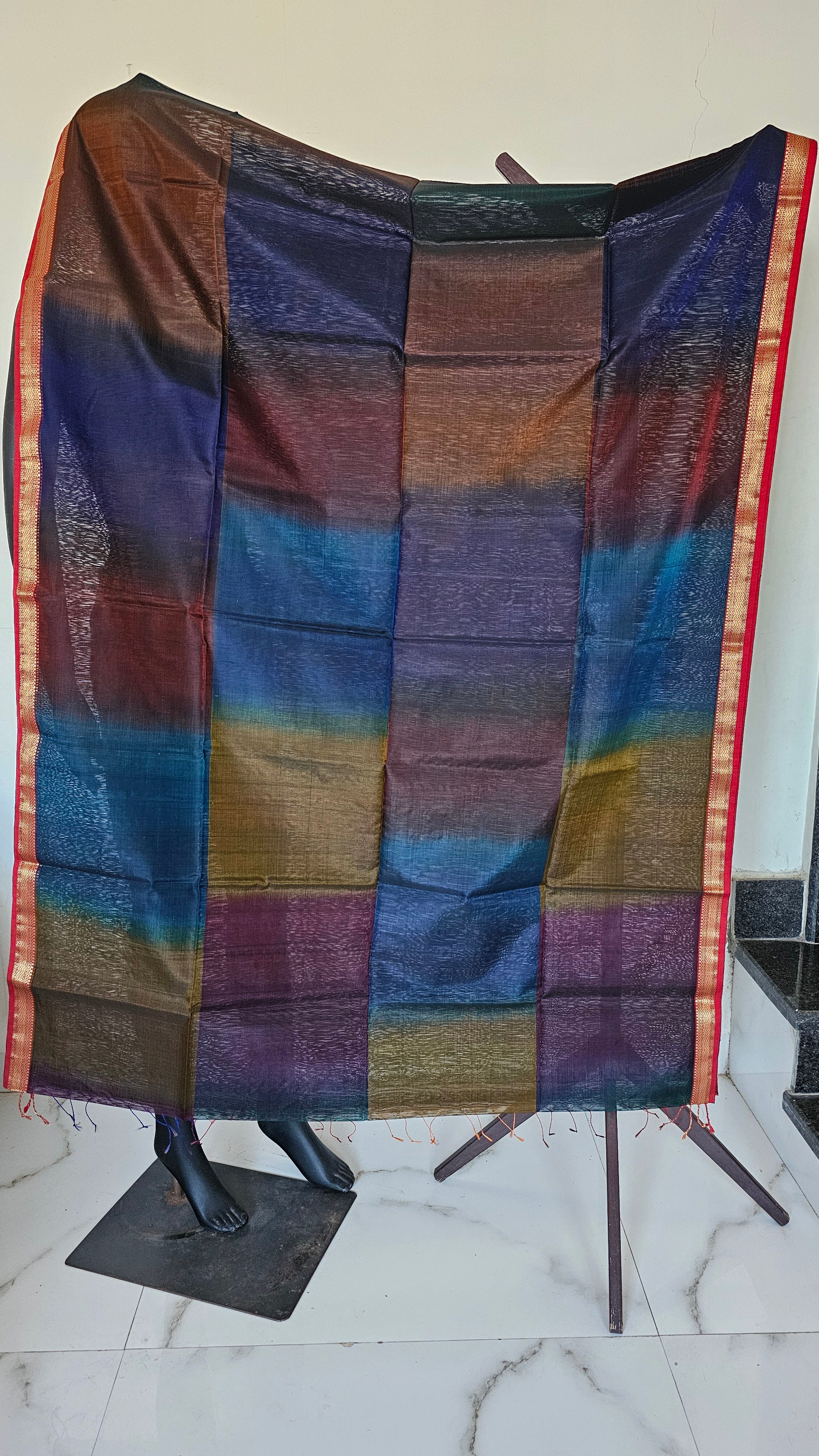 Tie dye silk/Cotton 6.2mtrs length with 1mtr blouse