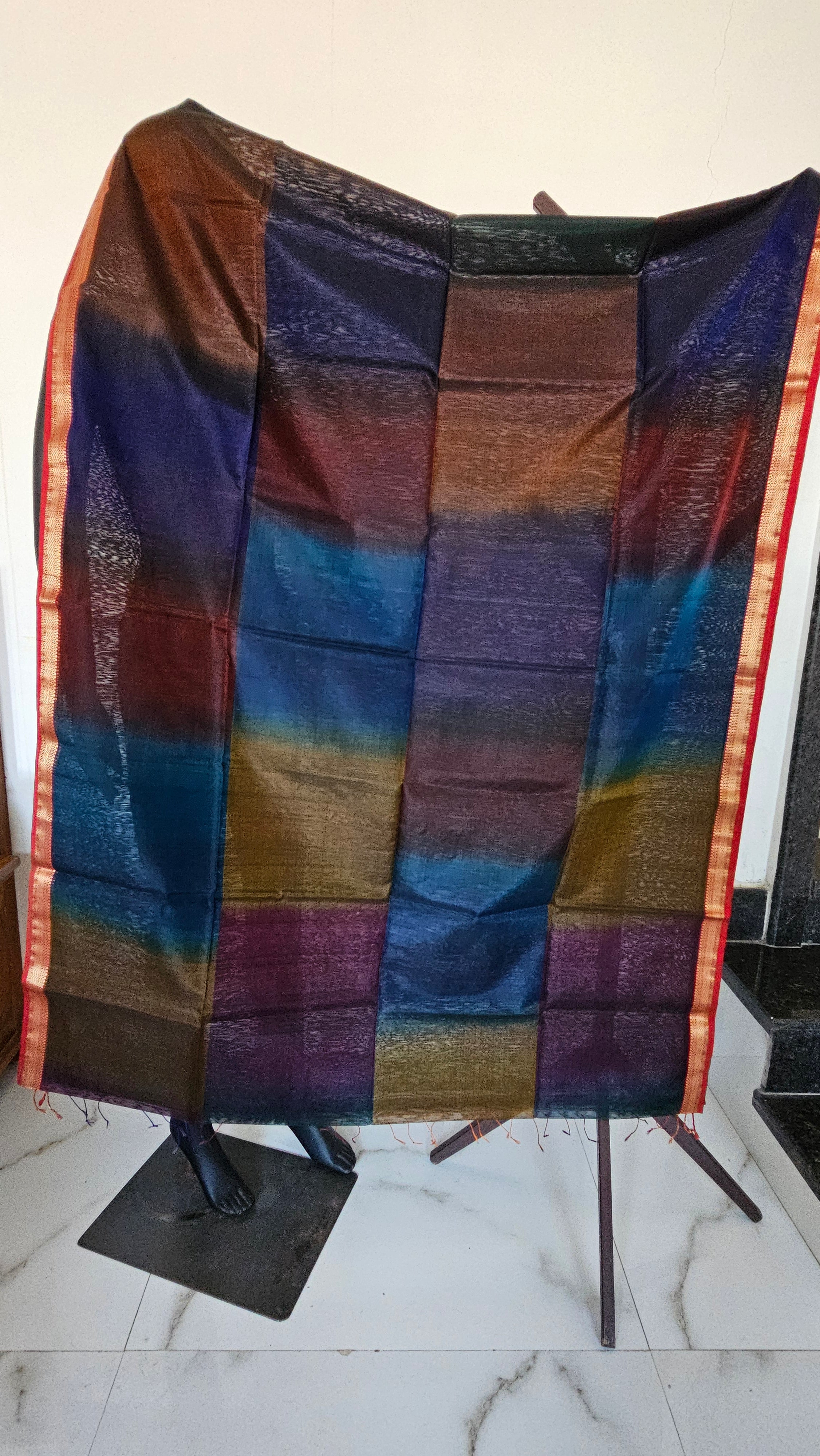 Tie dye silk/Cotton 6.2mtrs length with 1mtr blouse