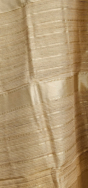 Silk×Silk Saree with Weft Stripes and Silver Zari Borders along with Extra Weft Kosa Palla