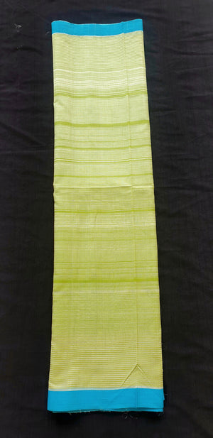 Kurta Piece with uneven Stripes and contrast Woven Borders.