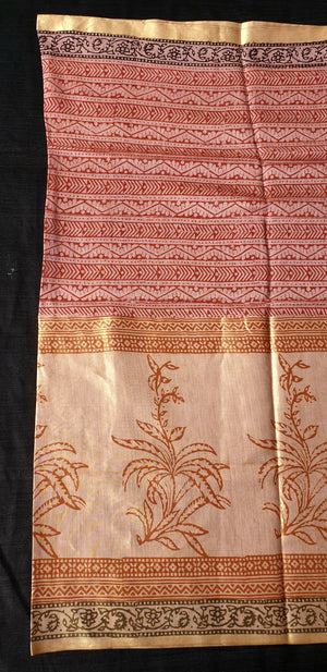 Half Tissue Dupatta with Bagh Prints.