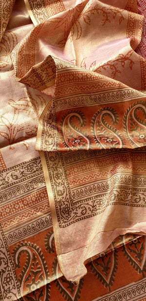 Half Tissue Dupatta with Bagh Prints.