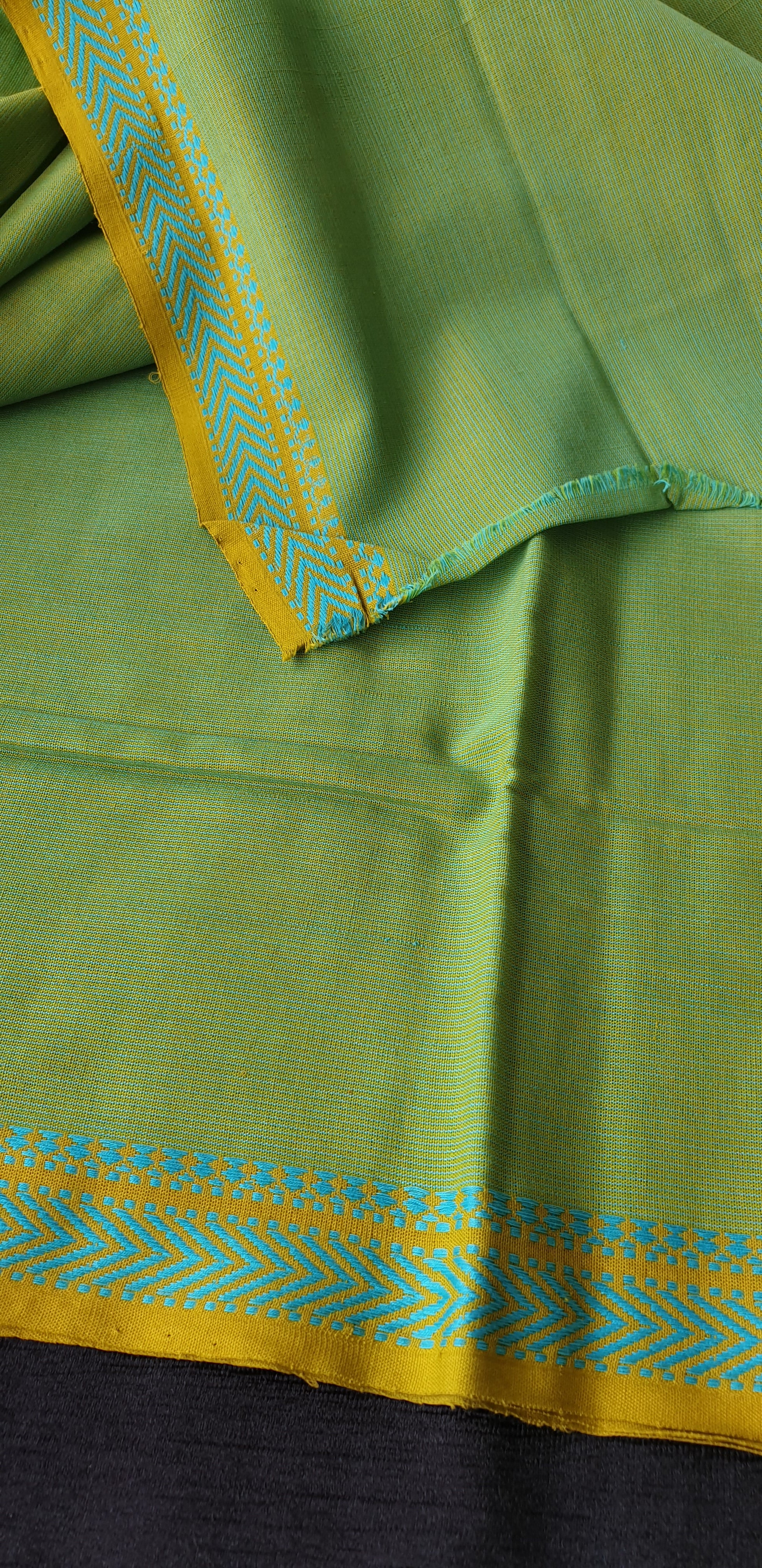 Kurta piece in shot effect with Traditional Borders.