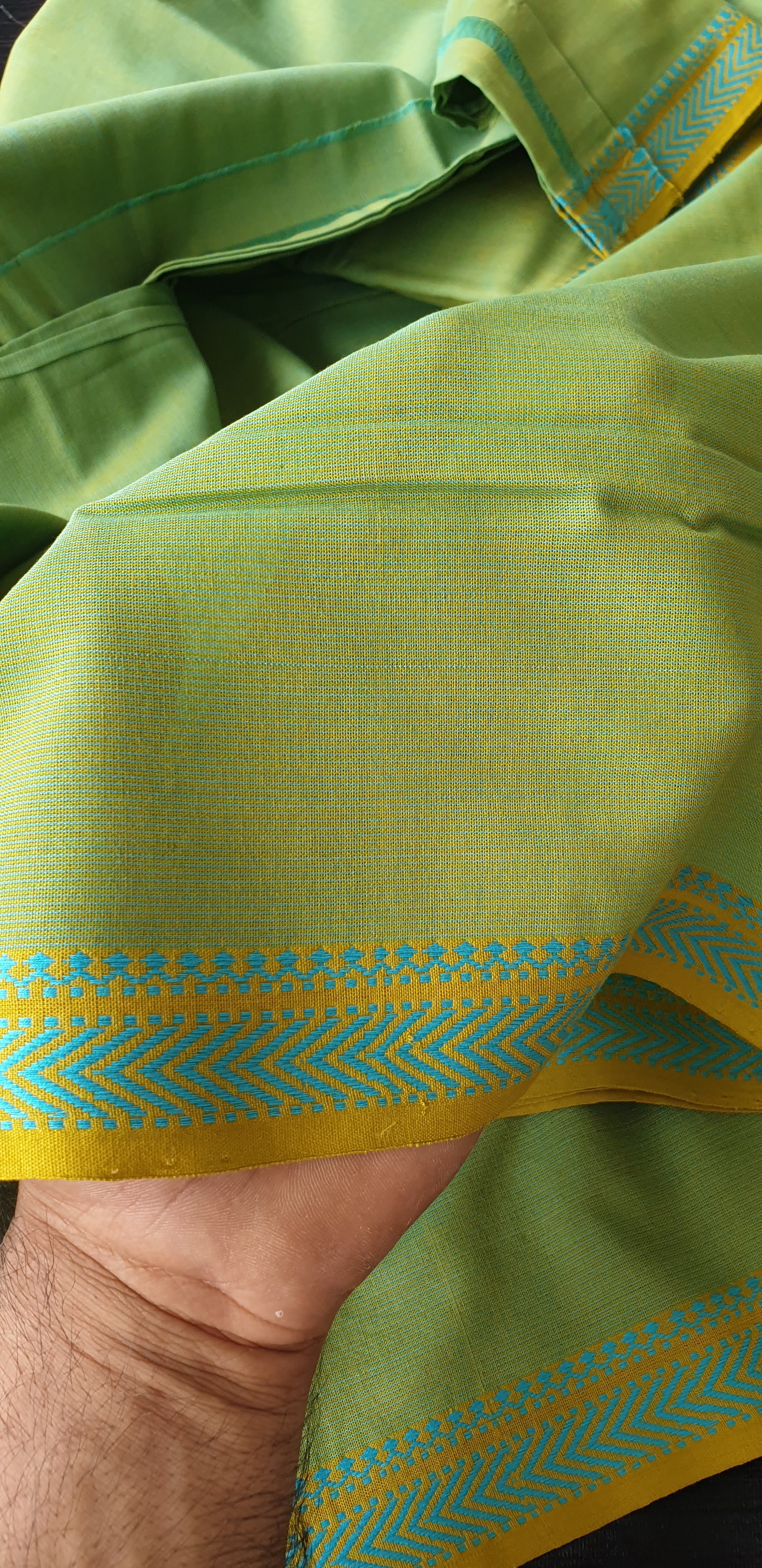 Kurta piece in shot effect with Traditional Borders.