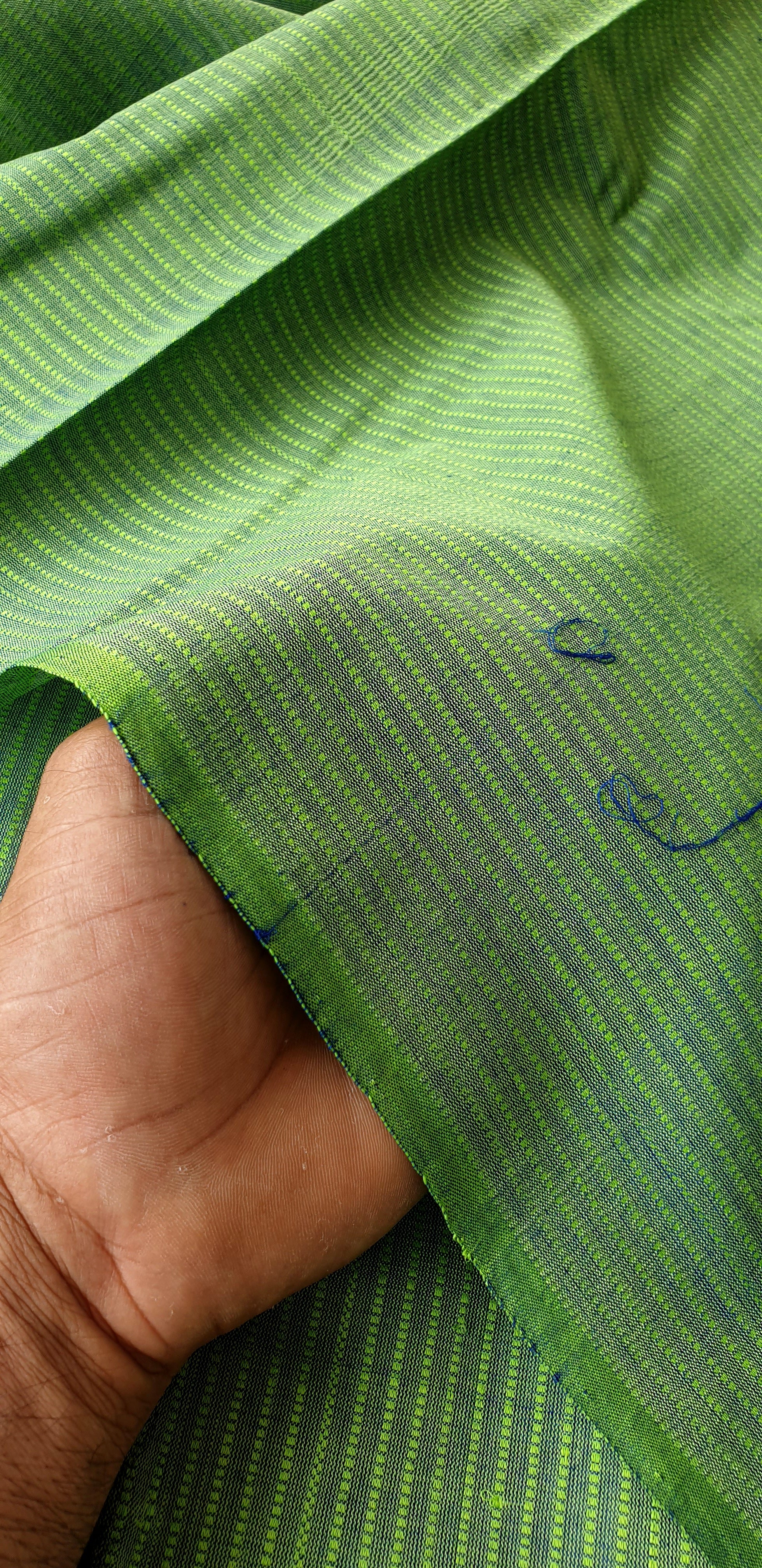 Kurta Piece in pure cotton with Green Tic-Tic Dobby Lines.