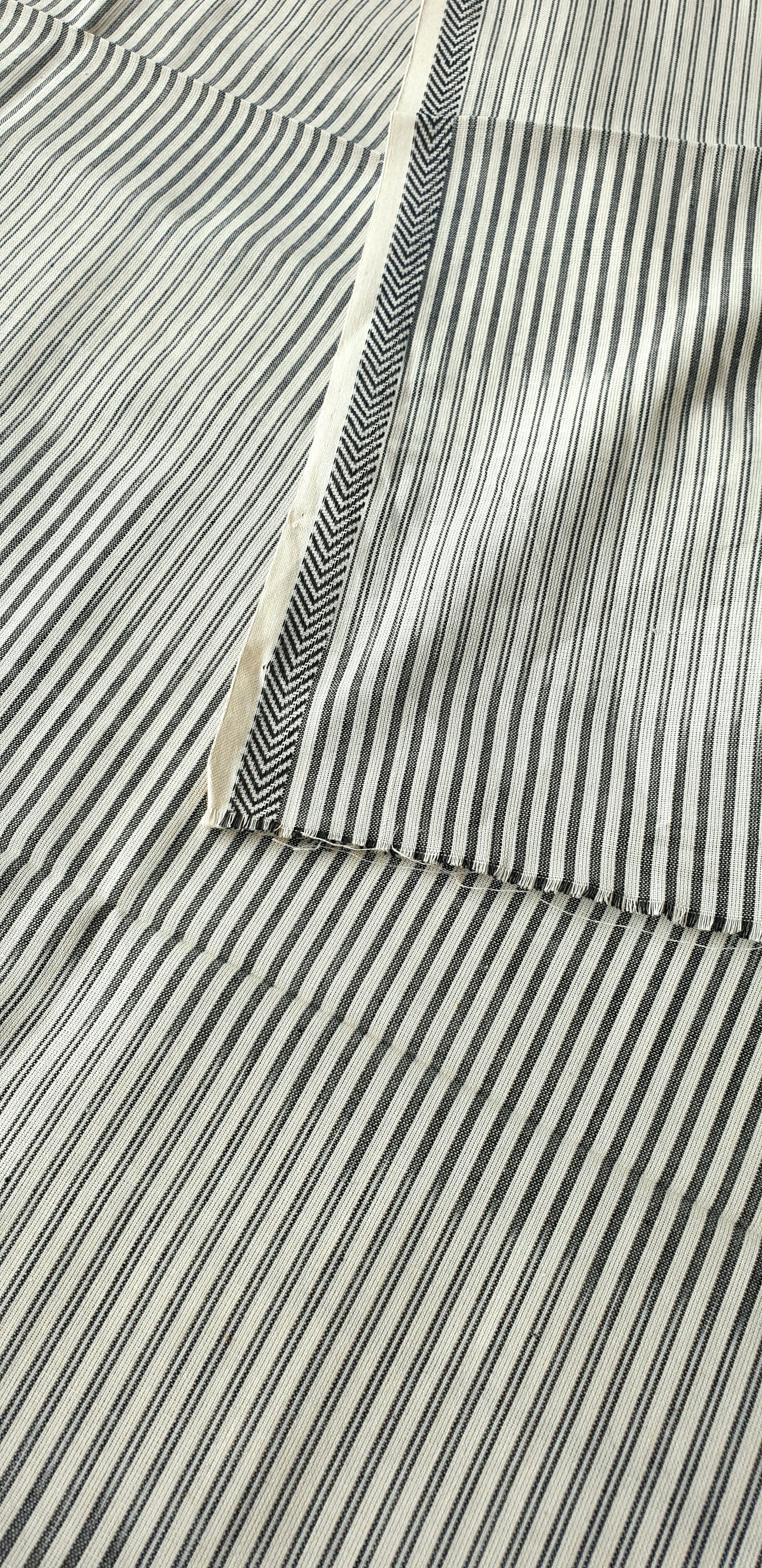 Pure Cotton Kurta piece with "Tie and Dye" Warp Stripes.