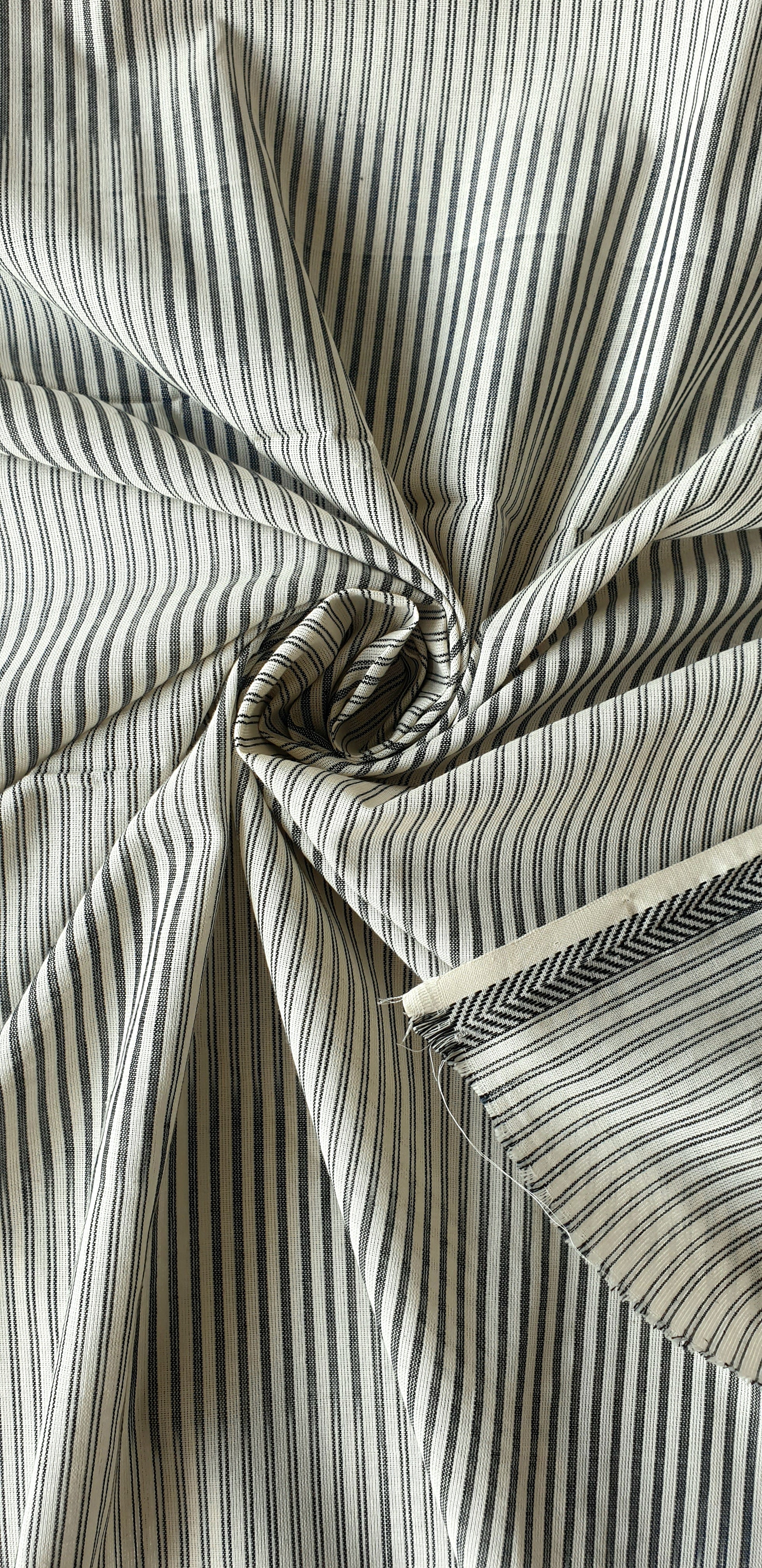 Pure Cotton Kurta piece with "Tie and Dye" Warp Stripes.