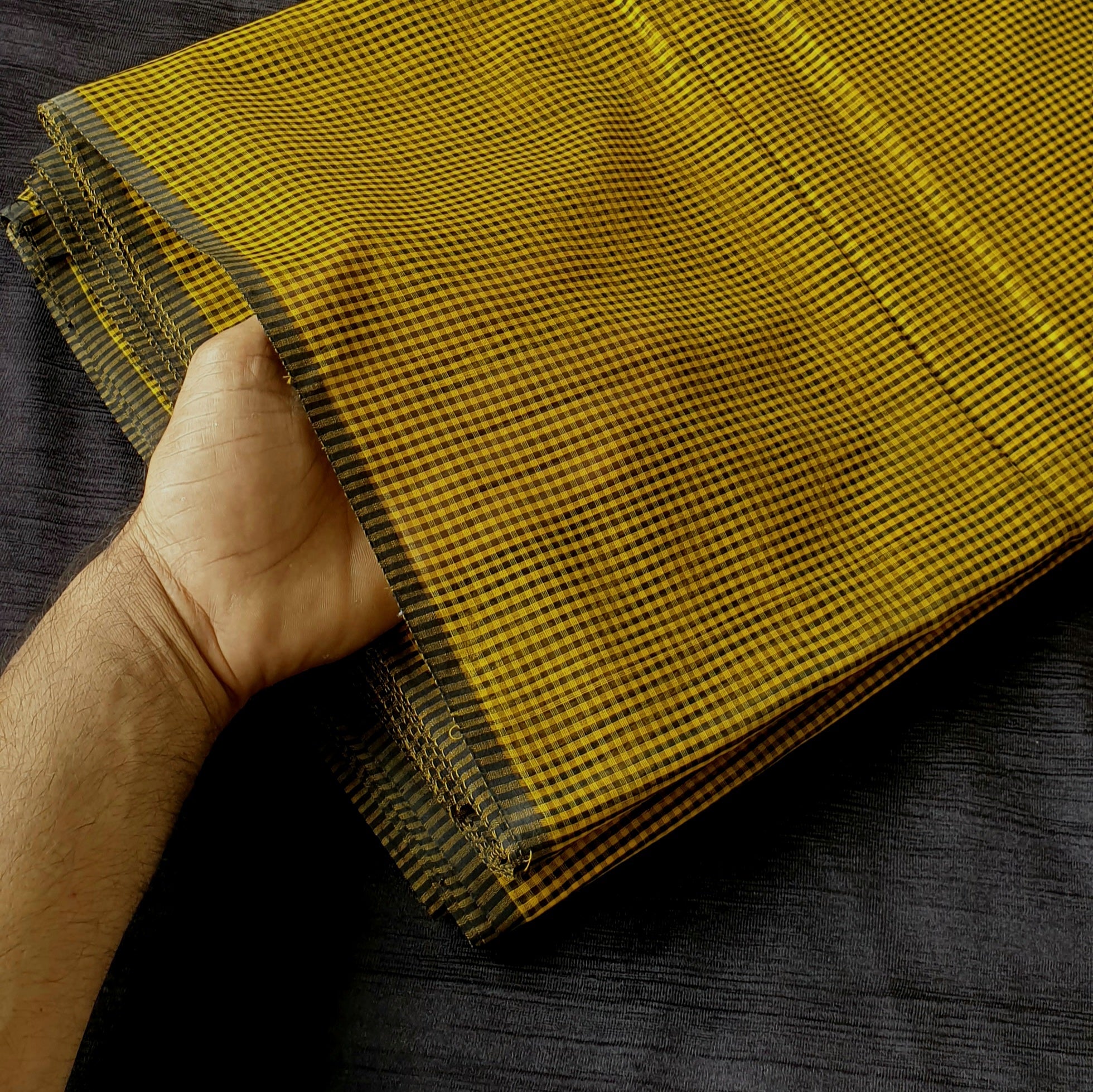 4×4 Checks running Fabrics in Yellow and Black.