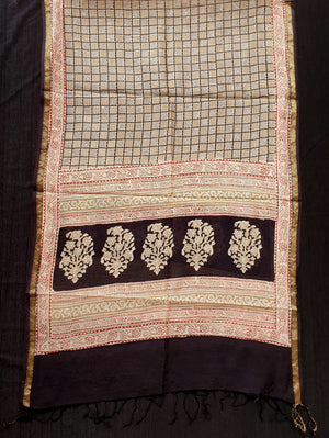 Stole with Bagh Hand Block Prints.