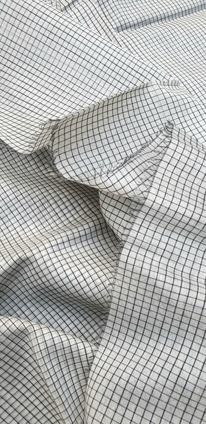 White and Black Checks Fabrics