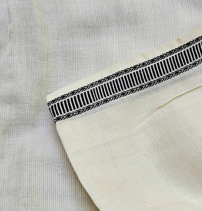 Pure Cotton Stole with Black Borders.