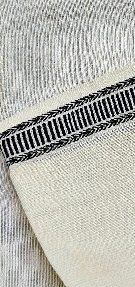 Pure Cotton Stole with Black Borders.