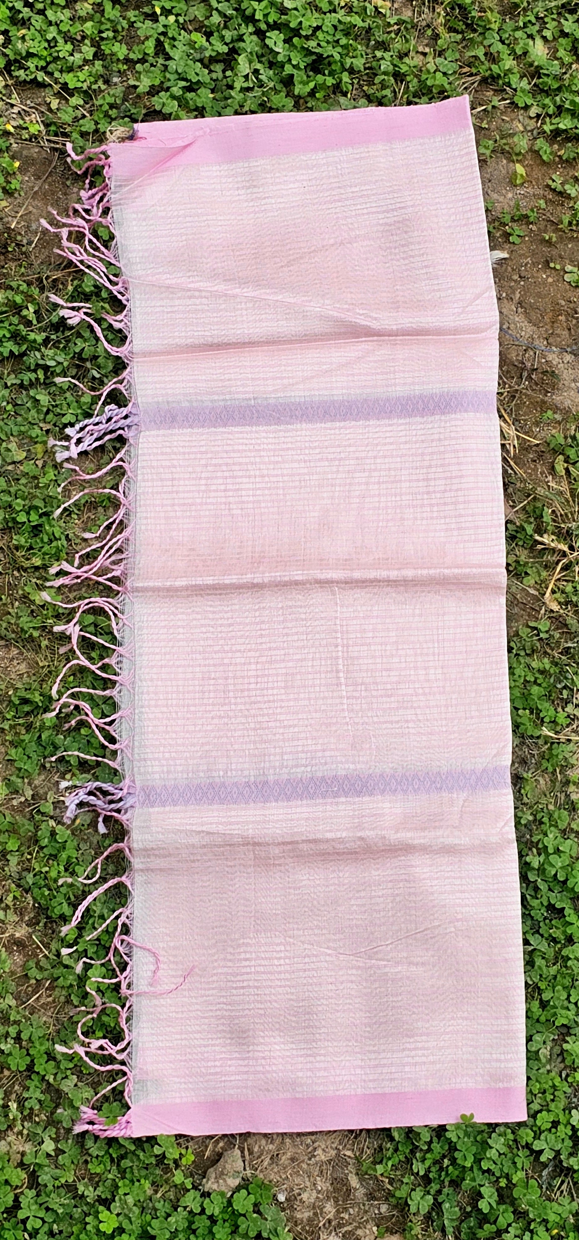 Stole with Warp Stripes and Woven Borders.