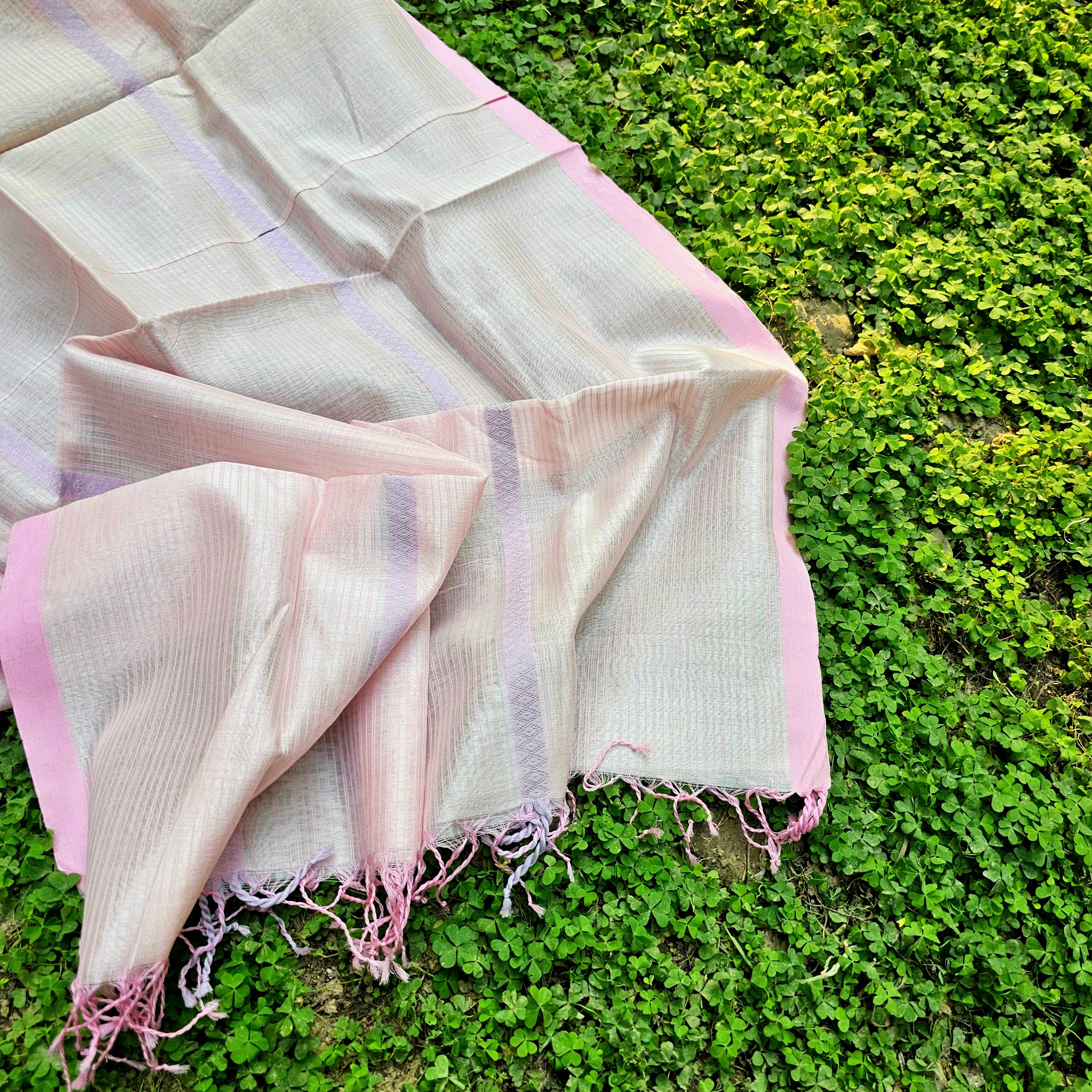 Stole with Warp Stripes and Woven Borders.