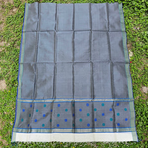 Grey Dupatta with Blue/Green Booties.