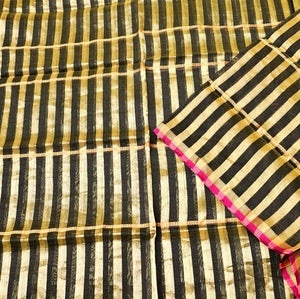 Gold Tissue Weft Stripes Dupatta.