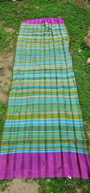 Dupatta with Multicolor Weft Stripes.