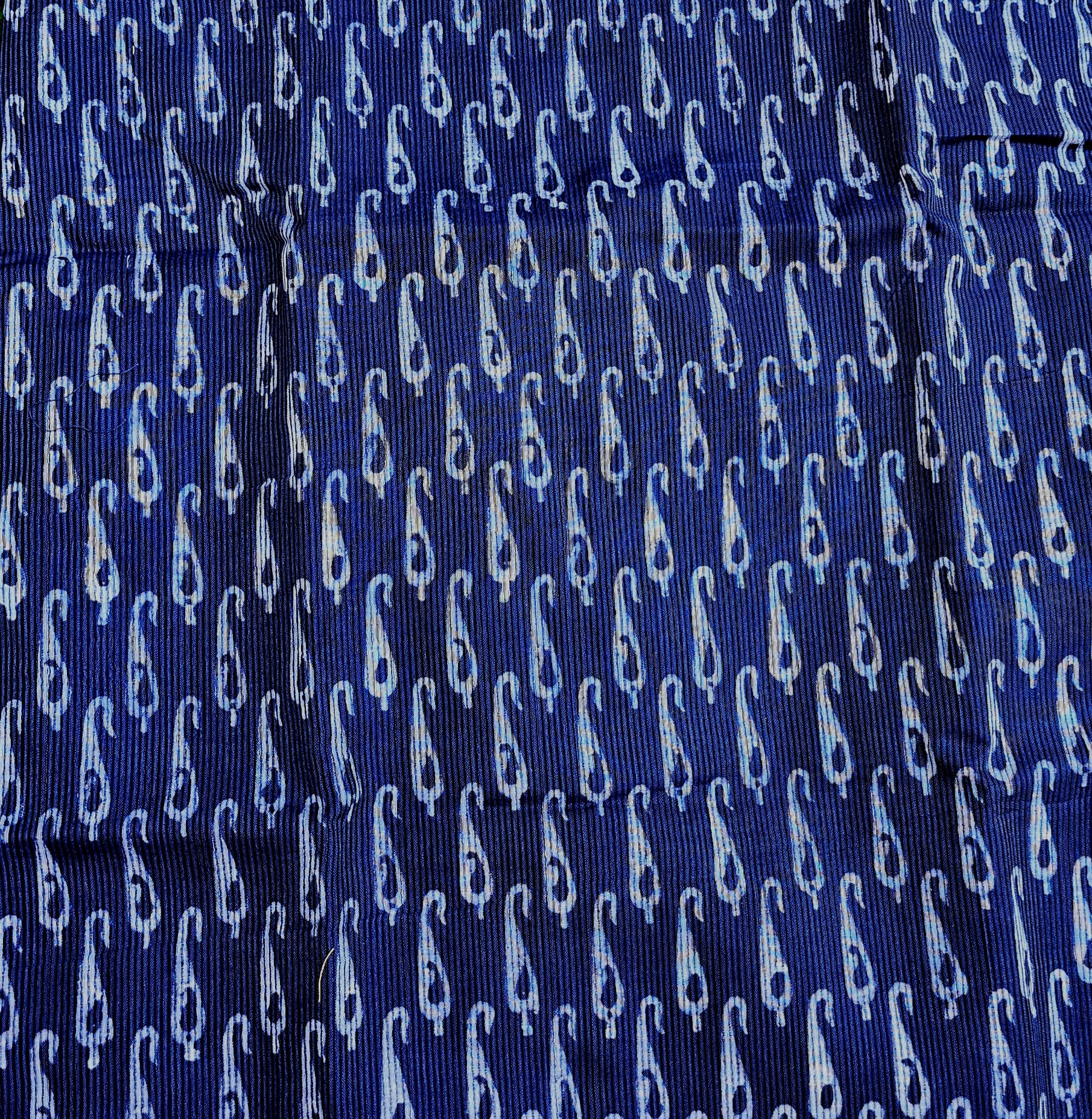 Blue Kurta with Hand Block Prints.