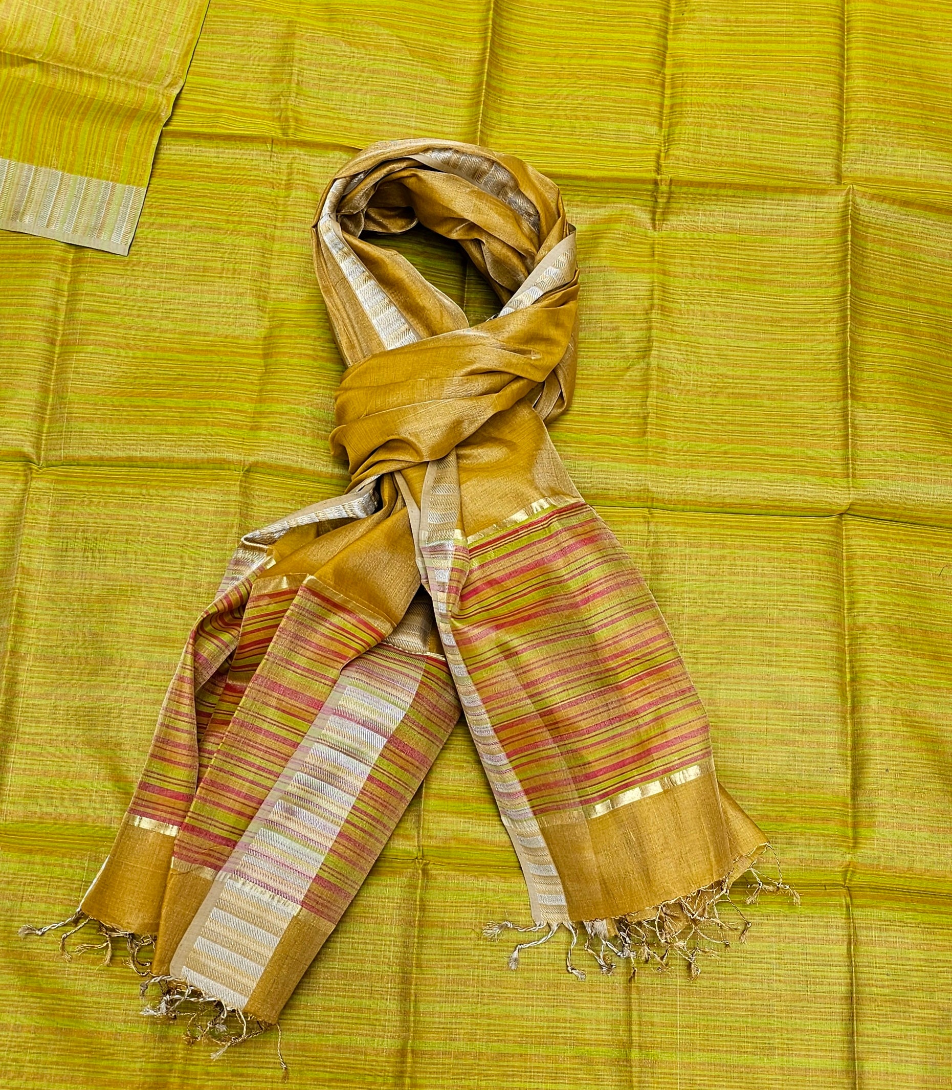 Gold Tissue Top and Dupatta Set.