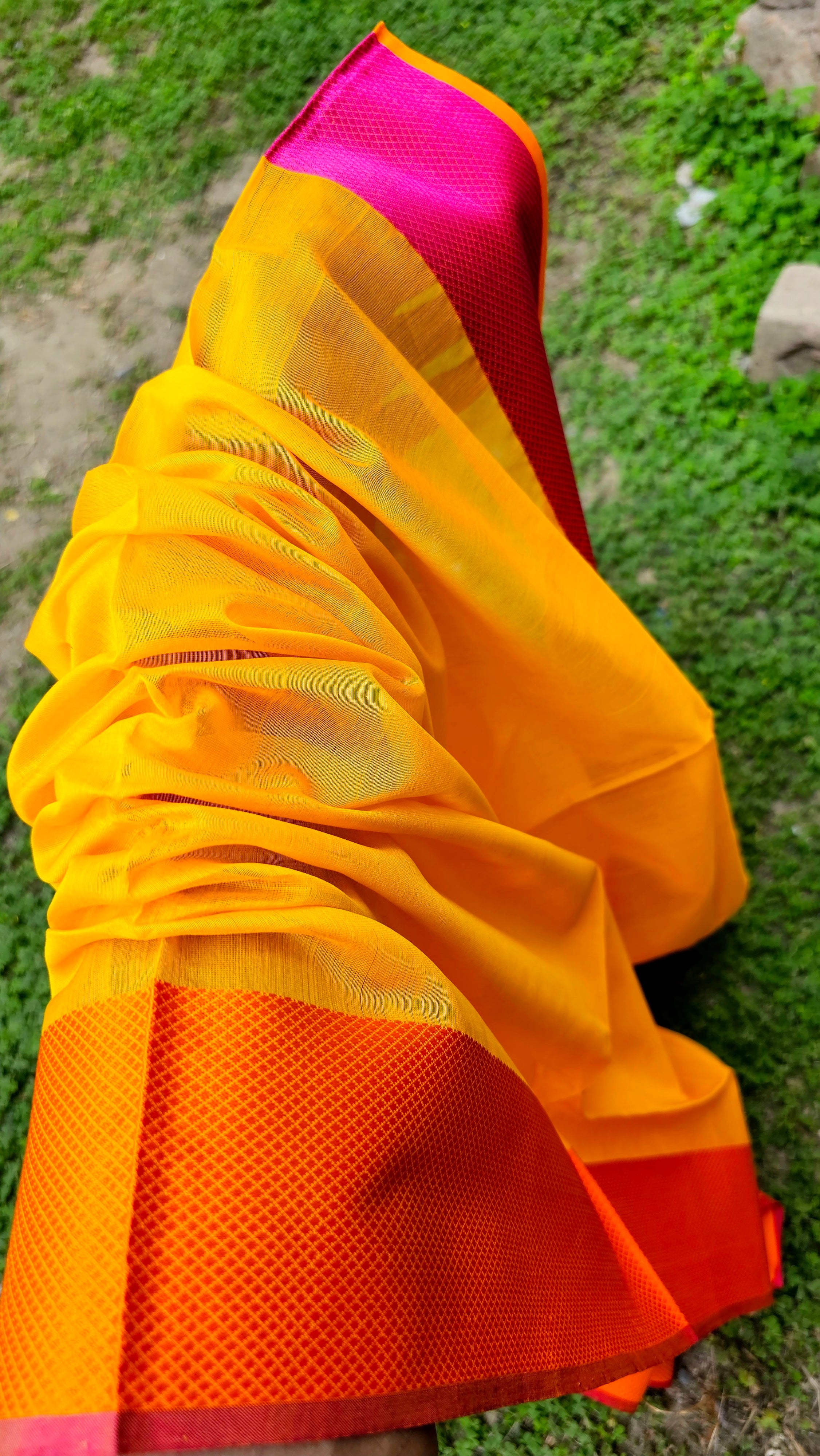 Dupatta with Ganga Zamuna Borders.