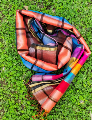 Silk Organza Dupatta with Multicolors.